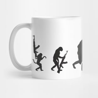 A joke! Evolution of a man with a Kalashnikov Assault Rifle Mug